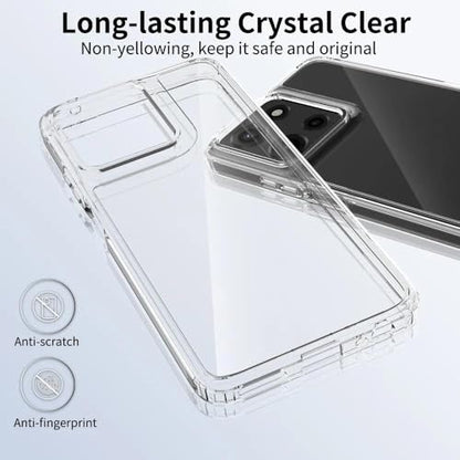 for Moto G 5G 2025 Case Crystal Clear Slim Hard Case Hybrid Shockproof Bumper with Tempered Glass Screen Protector Full Body Anti-Yellow Anti-Scratch Phone Protective Cover - color: Moto G 5G 2025