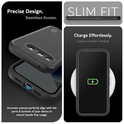 TUDIA for Google Pixel 10a Case (2026) - [MergeGrip] Dual Layer Heavy Duty Slim [Military Grade Drop Tested] Shockproof Protective Pixel 10A Phone Cases - Black - color: Black, size: Pixel 10a Standard