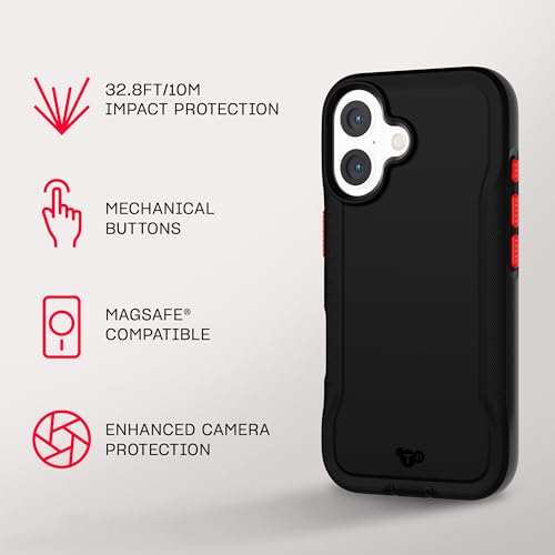 Tech21 EvoPro for iPhone 16 Compatible with MagSafe - Impact Protection Case 21x Military Standard Tested - in Black - color: Black, size: iPhone 16
