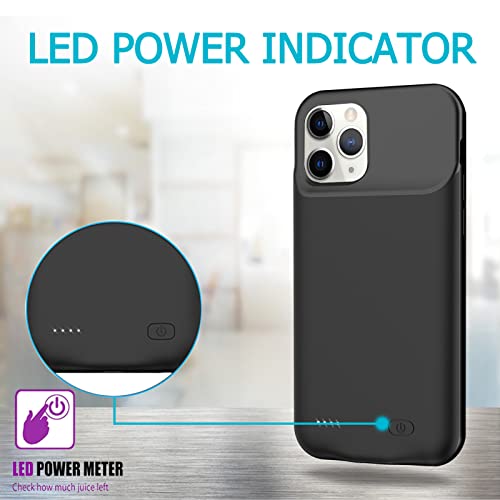 Upgraded 10000mAh High Capacity Rechargeable Portable Protective Extended Charger for iPhone 11 Pro Max (6.5 inch) - Compatible with iPhone 11 Pro Max - Charging Case & Carplay (Black)