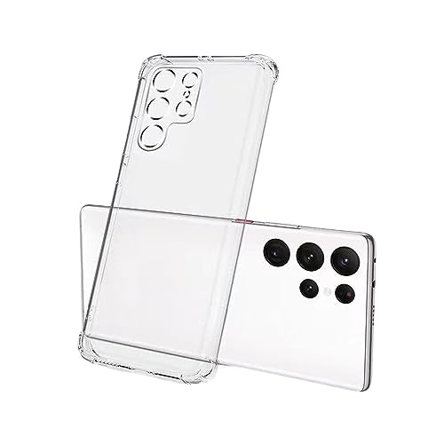 1PC Clear Soft TPU Silicone Case for Samsung Galaxy S22 Ultra | Clear Flexible Back Cover Made of Soft TPU/Silicone Rubber with Precise Rear Camera Cutouts - color: S22 Ultra