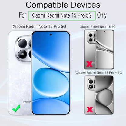 Ibywind for Xiaomi Redmi Note 15 Pro 5G Screen Protector,2 Pack,9H Hardness Tempered Glass and Camera Lens Protector,with Alignment Frame,Full Coverage,Bubble Free,Fingerprint Unlock,Scratch Resistant - size: Note 15 Pro 5G
