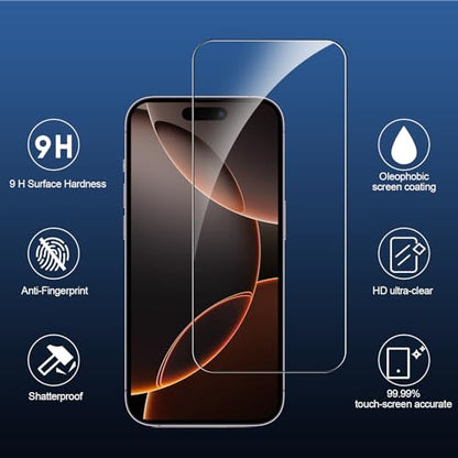 SIBEITU 3+3 Pack Screen Protector for iPhone 16 Pro Max 6.9" Tempered Glass | 3 Pack Screen + 3 Pack Camera Lens Protector, 6.9 Inch HD Clear 9H Hardness, Scratch Resistant, Case Friendly - size: iPhone 16 Pro Max 6.9"