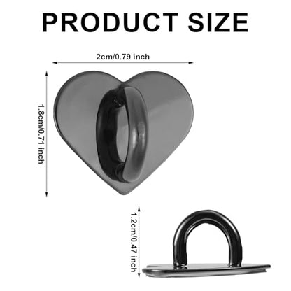 Gosknor 8pcs Heart Cell Phone Ring Holder, Cute Phone Charm Hooks Adhesive Smartphone Finger Ring Grip Sticky Metal Loop Stand for Cellphone Case Pad Tablet DIY Accessories (black) - color: black