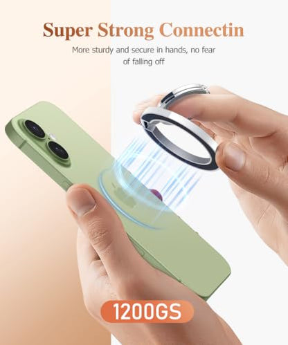 GVIEWIN Magnetic Phone Ring Holder, Compatible with MagSafe Phone Grip - color: Glitter/Green-2