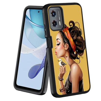 for Moto G 5G 2024/Moto G Play 5G 2024 Case, Military Grade Heavy Duty [3-Layer] Dustproof Shockproof Full-Body Protective Case for Motorola Moto G 5G 2024, African American Girl - color: African American Girl