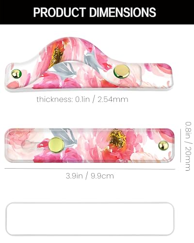 Phone Finger Strap Holder, Portable Phone Grip Loop, Telescopic Silicone Phone Stand, Compatible with Most Smartphones (Watercolor Spring Flower) - color: Watercolor Spring Flower