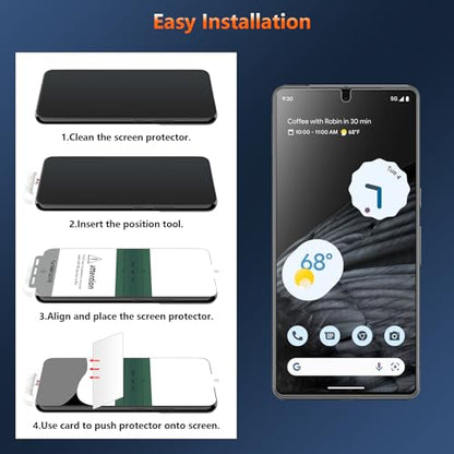 [2 Pack] Anti Glare Matte Privacy TPU Screen Protector for Google Pixel 7 Pro (Not Glass), Fingerprint Sensor Compatible, Full Adhesive Flexible Film, Easy Installation - size: Pixel 7 Pro