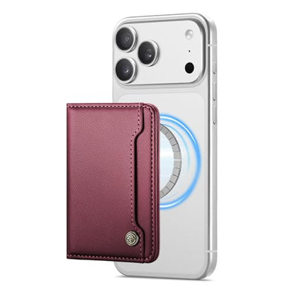 Vinich for MagSafe Wallet Magnetic RFID Blocking Card Holder, Wine Red - color: Wine Red