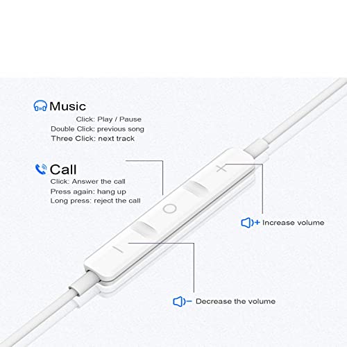 BENEWY in-Ear Headphones, 3.5mm Earphones Wired Earbuds with Microphone - color: White