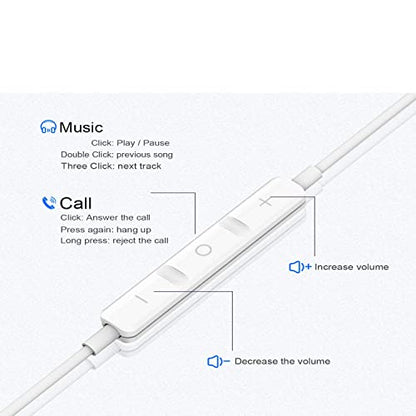 BENEWY in-Ear Headphones, 3.5mm Earphones Wired Earbuds with Microphone - color: White