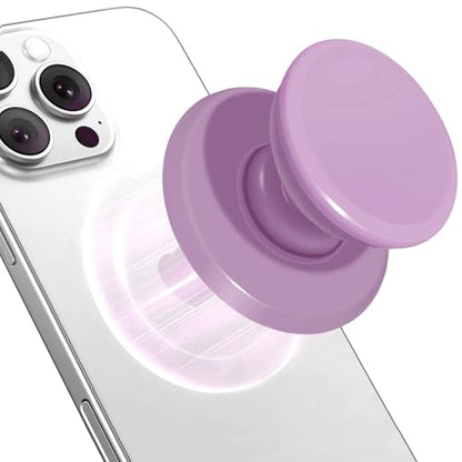 for MagSafe Phone Grip,Soft Silicone Magnetic Collapsible Cell Phone Finger Grip for iPhone 17/16/15/14/13,12 and Smartphones Tablets - Purple - color: Purple