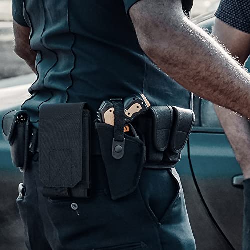 Tactical Molle Phone Cover Case, Heavy Duty Loop Belt Holster Pouch for iPhone 17 Pro Max/16 Pro Max/16 Plus/16 Pro/16/15 Pro Max/14 Pro Max/13 Pro Max, for Galaxy S24 Ultra - color: Black
