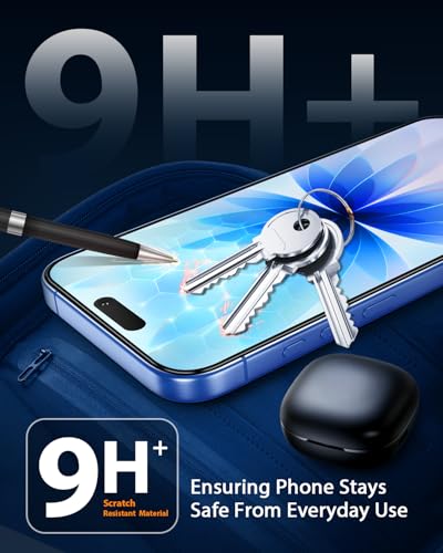 Mkeke for iPhone 17 Screen Protector 3 Pack, Double Shatterproof | 9H+ Hardness [Military-Grade Drop Protection] [Sensitive Touch] [Installation Frame] [HD Clear] Full Coverage Tempered Glass - size: iPhone 17 6.3 Inch