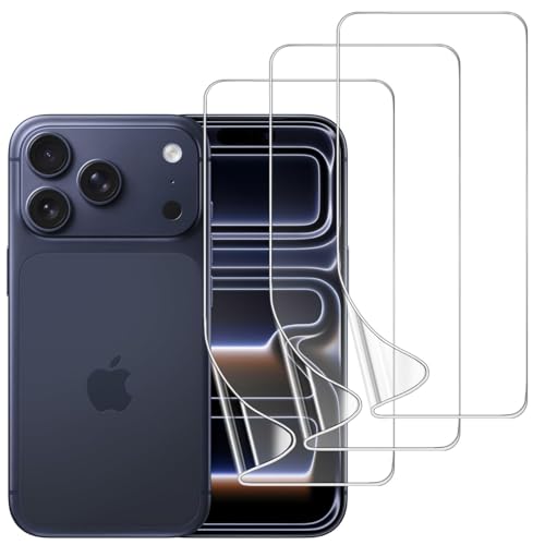 3 Pack TPU Screen Protector for iPhone 17 Pro, Self-Healing HD Clear Soft Flexible Hydrogel Film Compatible with iPhone 17 Pro 6.3" - Scratch-Resistant, Bubble Free, Easy Installation - size: iPhone 17 Pro
