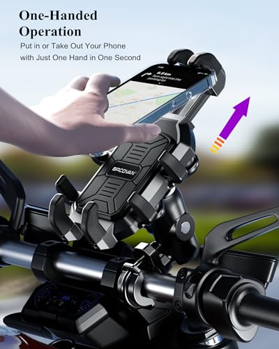 BRCOVAN Motorcycle Phone Mount Holder with Vibration Dampener - size: Neutral size
