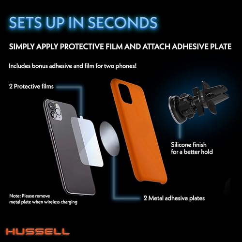 HUSSELL Magnetic Phone Car Mount, Air Vent Phone Mount for Car 360° Adjustable Universal Magnet Phone Holder - Compatible with Any Cell Phone, iPhone Galaxy LG Huawei