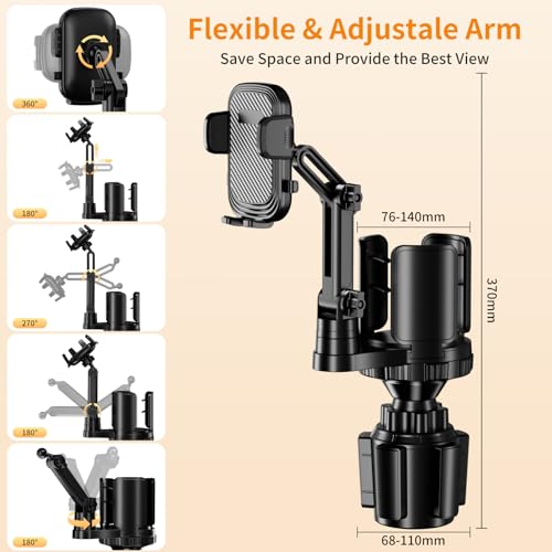Phone Holders for Your Car, 2 in 1 Cup Holder Phone Mount with Expander