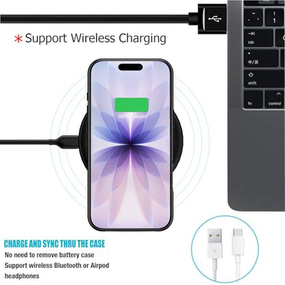 Battery Case for iPhone 17,Full Encircle 10000mAh High Capacity Rechargeable Portable Charger Case Extended Battery Pack Compatible with iPhone 17 (6.3 inch) Wireless Charging Cover with Carplay-Black - size: iPhone 17 (6.3 inch)