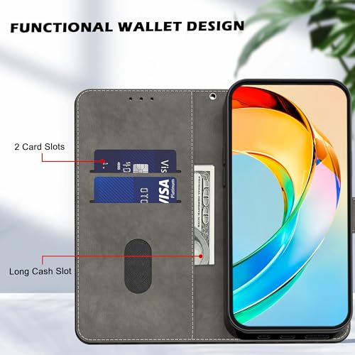 Wallet Case for iPhone 17 Pro Max 6.9” 2025, PU Leather with Magnetic Closure and Card Slots/Holder Cover Case, Moon - color: Moon, size: iPhone 17 Pro Max