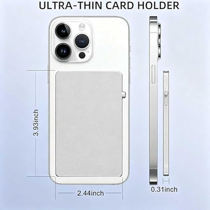 Magsafe Wallet Magnetic Card Holder for Phone, Silver - color: Slim Magnetic No Clip - Polished Silver