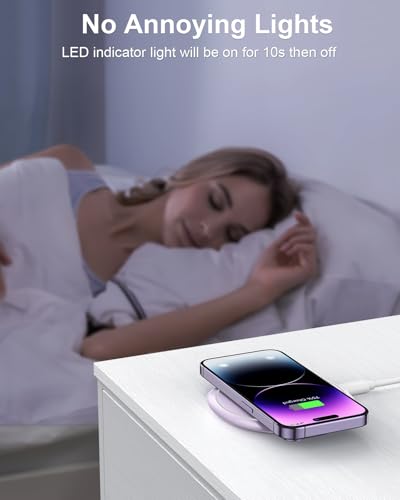 NANAMI 10W Max Wireless Charger Pad for iPhone, Samsung and Other Devices - color: Purple