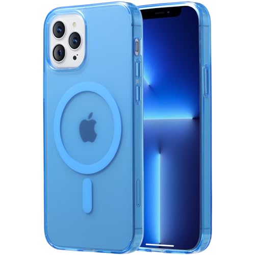 Tigowos Magnetic Case for iPhone 13 Pro, Military Grade Drop Tested, Compatible with MagSafe, Slim Protective Translucent Matte Blue - color: Blue, size: iphone 13 pro（6.1）