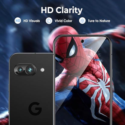 LK 2+2 Pack for Google Pixel 9a Screen Protector + Camera Lens Protector - size: Pixel 9a