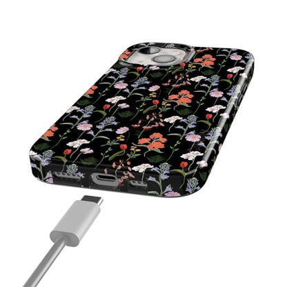 Casely iPhone 15 Plus Case | Secret Garden | Mixed Floral | Compatible with MagSafe | Classic Ultra Slim Design - color: Secret Garden | Mixed Floral