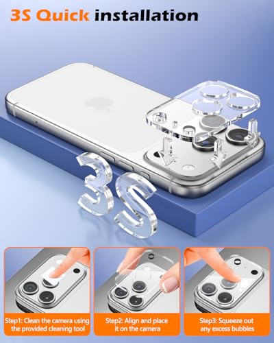 CloudValley 3 Pack for iPhone 17 Pro Camera Lens Protector - size: iPhone 17 Pro