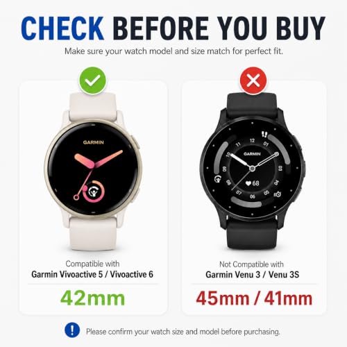 6 Pack Screen Protector for Garmin Vivoactive 5/Garmin Vivoactive 6 42mm | HD Clear Soft EPU Film, Full Coverage, Self-Healing, Touch Sensitive, Anti-Scratch, Bubble-Free, Made for Active Lifestyles - size: For Garmin Vivoactive 5/6 1.65 Inch