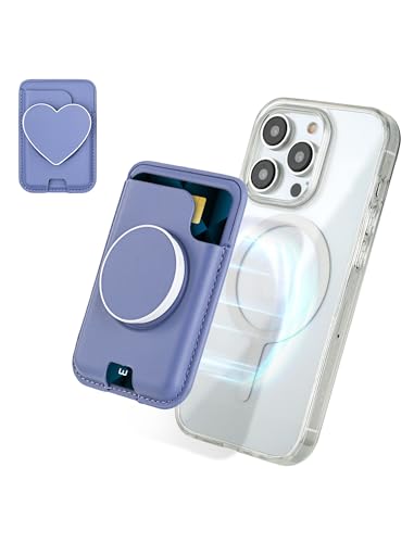isee Magnetic Phone Wallet with Expanding Grip, Phone Card Holder Wallet with MagSafe, Wallet Compatible for iPhone 17/16/15/14/13/12 Series Holds 2 Cards (Wisteria) - color: Wisteria