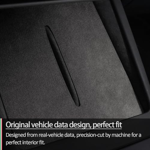Suede Wireless Charger Pad for Tesla Model 3 24-26 Model Y 25-26 Black - color: Black