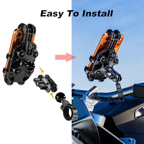 LOKTENWO Anti-Theft Motorcycle Phone Mount Holder with Vibration Dampener