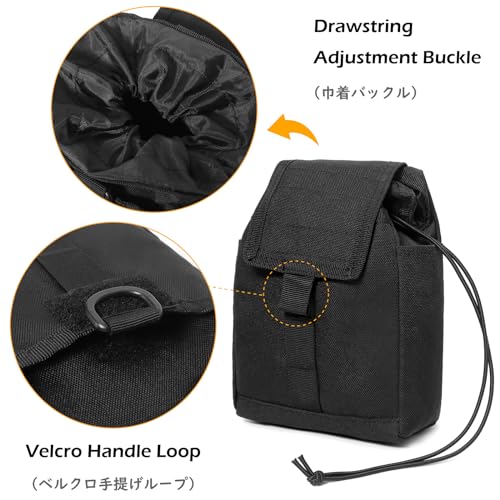 TRIWONDER Tactical Cigarette Pouch Molle Small Military Bag Battery Cigarette Case EDC Utility Card Holder Lighter Slot Mini Cigar Waist Pack - color: 14 Black