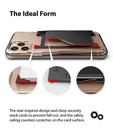 Ringke Slot Card Holder for Phone Case, Business Card Holder for Back of Phone, ID Credit Card Holder Stick on for Women Men, Phone Wallet Compatible with iPhone, Galaxy, and Pixel - Black - color: Black