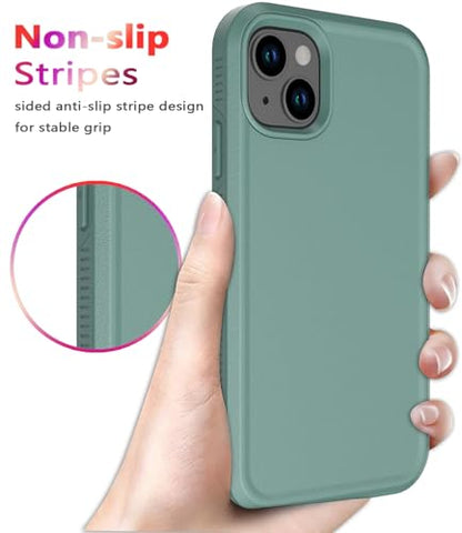 Diverbox for iPhone 14 case [Shockproof] [Dropproof] [Tempered Glass Screen Protector ],Heavy Duty Protection Phone Case Cover for Apple iPhone 14 (Pine Green-2in1) - color: Pine Green-2in1