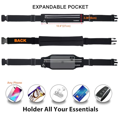 U·LANARO Slim Running Belt Fanny Pack Running Phone Holder Waist Band Pouch - color: Light Gray