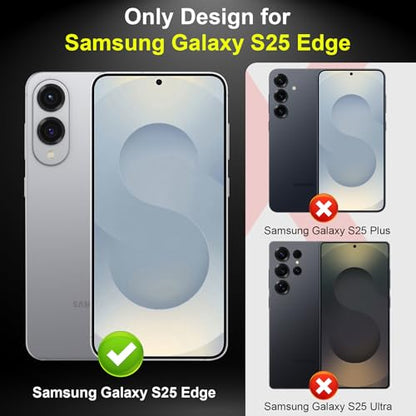 YWXTW Designed for Samsung Galaxy S25 Edge Camera Lens Protector, Individual Anti Scratch HD Clear Case Friendly Tempered Glass Camera Cover Screen Protector, 1 Set