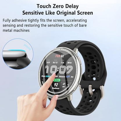 6-Pack Compatible for Amazfit Active 2, HD Clear Flexible TPU Film, Bubble Free Full Coverage, Easy Install Kit for Amazfit Active 2 Screen Protector - size: RM6-Amazfit Active 2-US