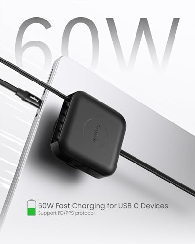 Fasgear Retractable USB C Cable, 4.6ft, Black - color: 1 Pack Black, size: 1.6ft fixed / 3.0ft extend