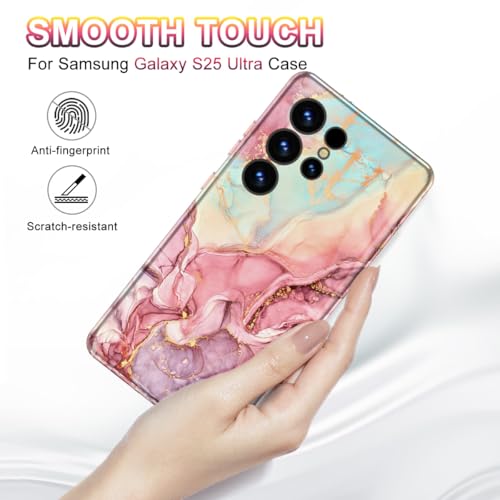 Btscase for Samsung Galaxy S25 Ultra Case, [Military Grade Drop Tested] Marble Pattern Design Slim Rugged Shockproof Women Girls Men Protective Anti-Scratch Cover, All Rose Gold | Military Grade Drop Tested - color: All Rose Gold, size: Samsung Galaxy S25