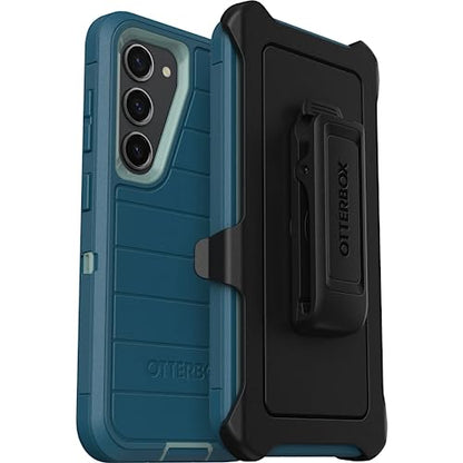 OtterBox Galaxy S23 (Only) - Defender Series Case - Manoeuvre (Blue), Rugged & Durable - with Port Protection - Includes Holster Clip Kickstand - Microbial Defense Protection - Non-Retail Packaging - color: Manoeuvre (Blue)