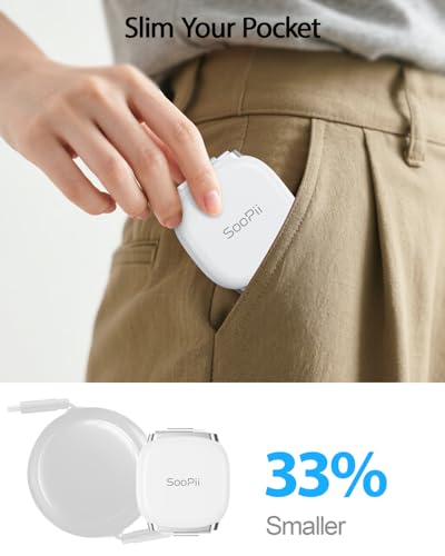 SOOPII 240W Retractable USB C Cable with Mag Snap Storage (2Pack 3.3FT) - color: White, size: 3.3FT-2Pack