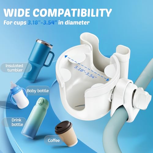 Guiseapue 2-in-1 Stroller Cup Holder Phone Holder, White, Baby Essentials - color: White