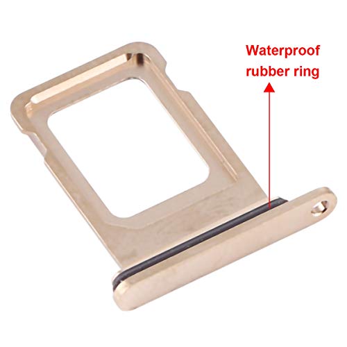 SIM Card Tray Holder Slot Replacement for iPhone 12 Pro and iPhone 12 Pro Max (Gold) with Waterproof Rubber Ring and Eject Pin - color: Gold