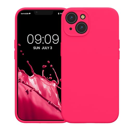 kwmobile Case Compatible with Apple iPhone 14 Case - Slim TPU Silicone Phone Cover - Soft Touch Finish - Neon Pink - color: neon pink, size: iPhone 14