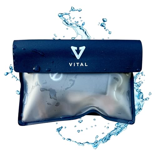 VITAL Waterproof Wallet for Swimming - Small Waterproof Key Holder Pouch - Submersible, Floating, Rain & Water Proof Surfing Car Key Fob Case Dry Bag with Wrist Ankle Strap