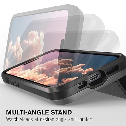VENA vCommute for iPhone 15 Wallet Case, Black | Military-Grade Drop Protection, Premium Leather Magnetic Flap Cover, Hidden Card Holder, RFID Blocking, Multi-Angle Kickstand - color: Classic - Black, size: iPhone 15