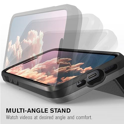 VENA vCommute for iPhone 15 Wallet Case, Black | Military-Grade Drop Protection, Premium Leather Magnetic Flap Cover, Hidden Card Holder, RFID Blocking, Multi-Angle Kickstand - color: Classic - Black, size: iPhone 15